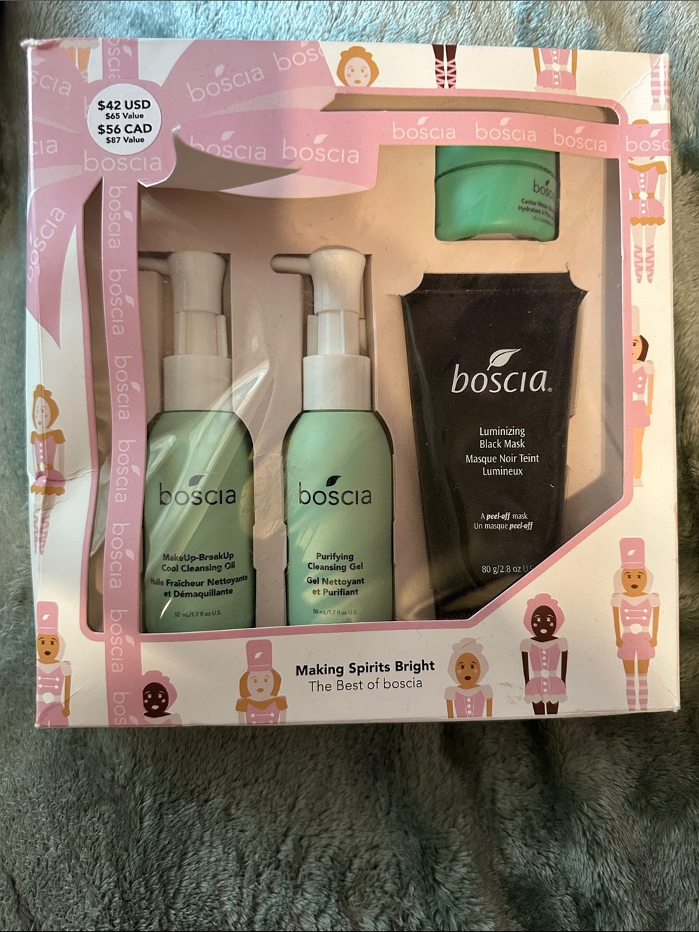 boscia Skincare Gift Set with Mint Green & Black Accents